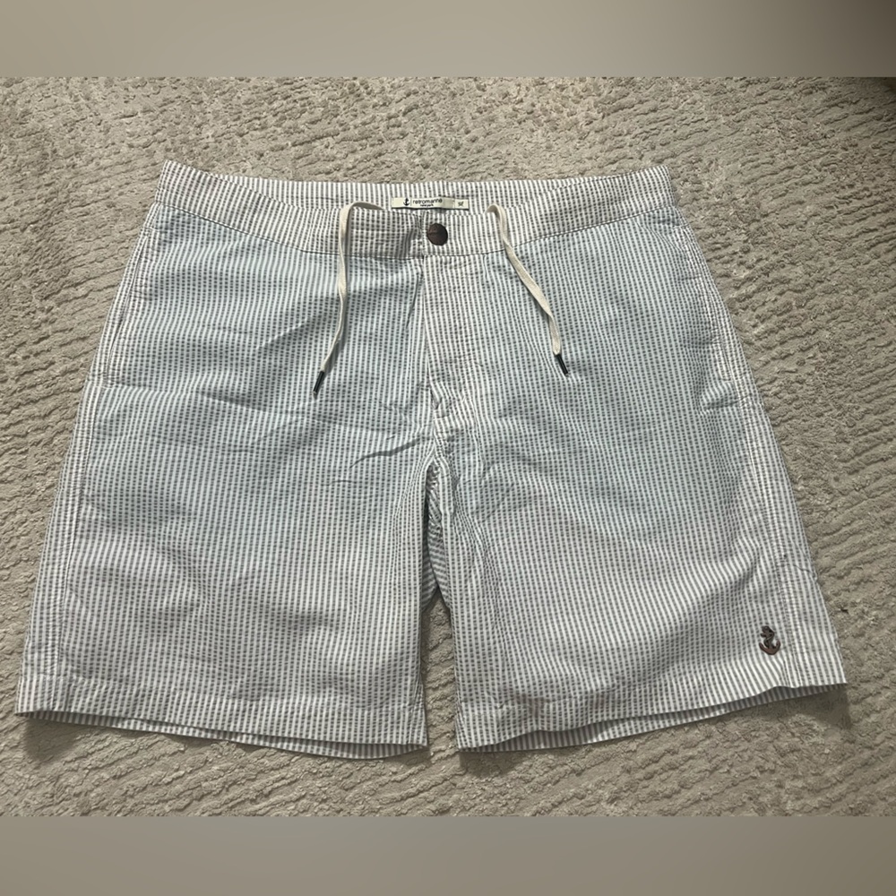 Retromarine Seersucker Swim Shorts - Picture 1 of 8